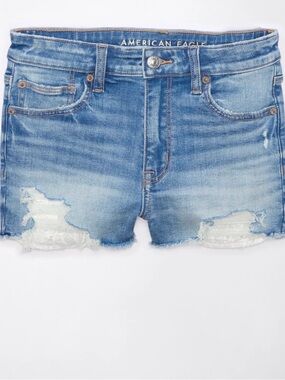 AE Next Level High-Waisted Ripped Denim Short Short